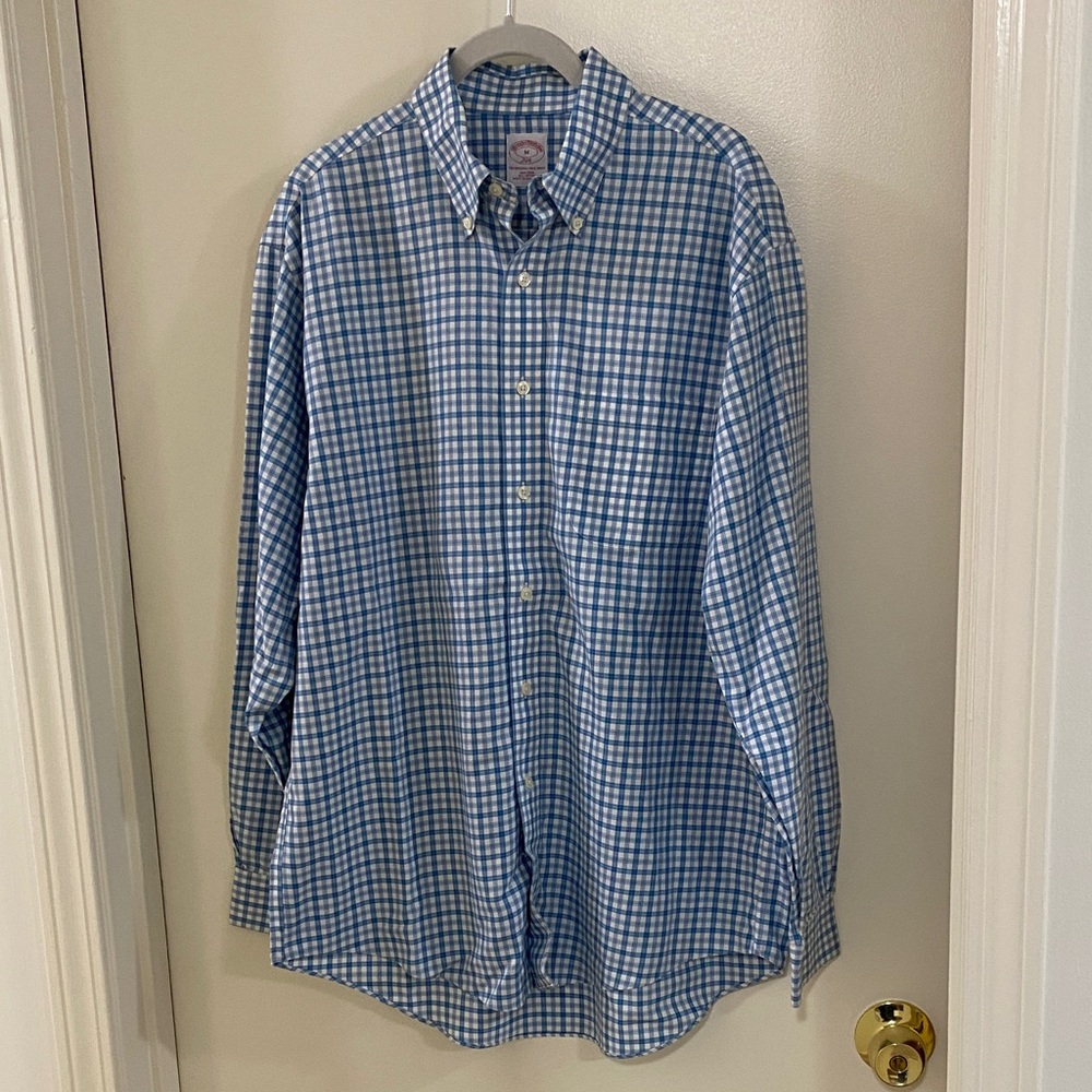 Brooks Brothers Blue and White Checkered Shirt